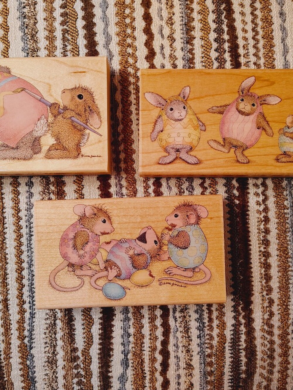 House Mouse Happy Hoppers Lot Of 3 Easter Rubber Stamps Stampabilities 2006